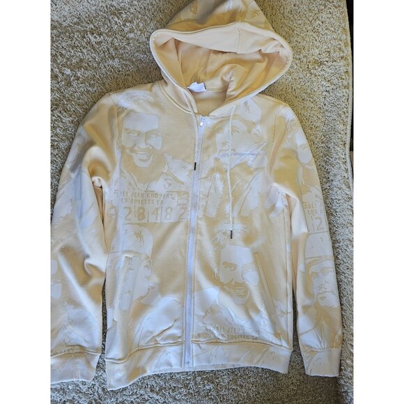Asaali Zip Up Beige and White Hoodie size S